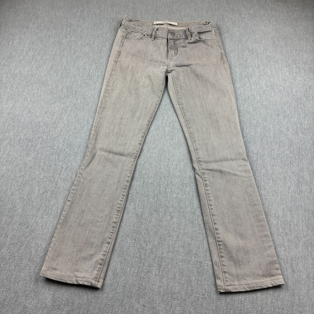 Abercrombie & Fitch Jeans Womens 26X27 Gray Low Rise Straight Leg Denim Pants